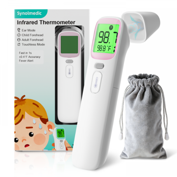 Ear Thermometer, Accurate Digital Baby Thermometer with Fever Alarm, Infrared Thermometer for Ear, Forehead & Touchless, Thermometer for Adults & Kids