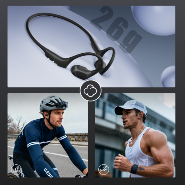 VLOP Bone Conduction Swimming Headphones - IP68 Waterproof, Open-Ear MP3 Headphones with 32GB Memory, Bluetooth 6.0 Wireless Sport Headset for Running & Cycling, 8H Playtime Orange