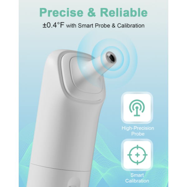 Ear Thermometer, Accurate Digital Baby Thermometer with Fever Alarm, Infrared Thermometer for Ear, Thermometer for Adults & Kids-2packs